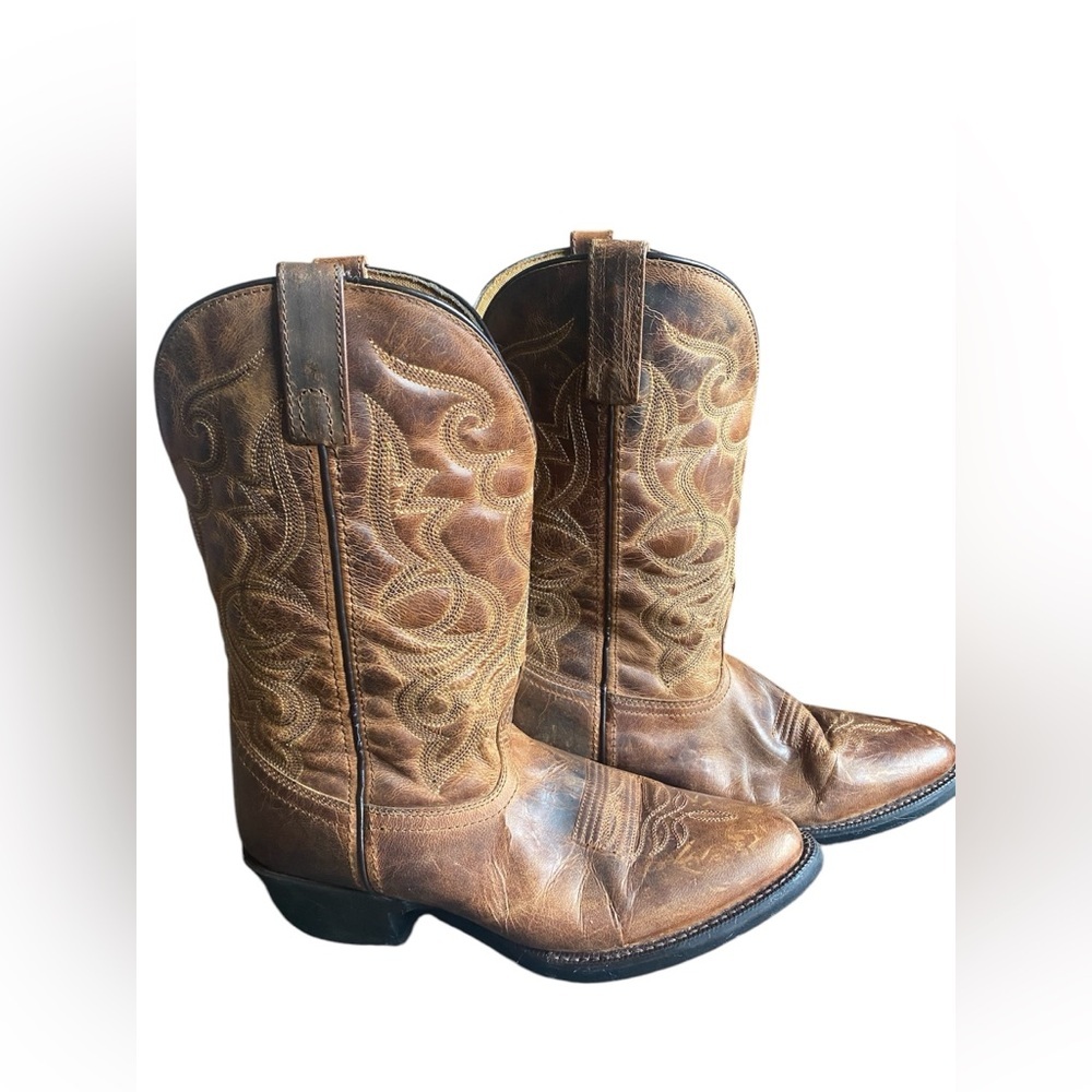 LAREDO MADDIE EUC DISTRESSED WOMENS BOOT SZ 9 BROWN - Picture 3 of 5